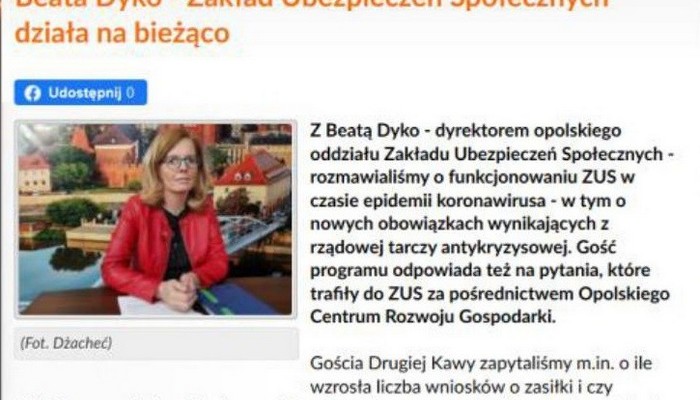 Kadr z programu Druga Kawa w 24Opole.pl