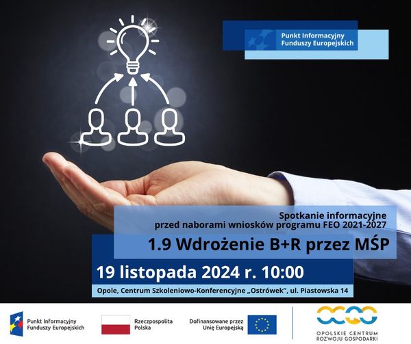 Spotkanie Informacyjne nt. 1.9 Wdrożenie B+R przez MŚP FEO 2021-2027