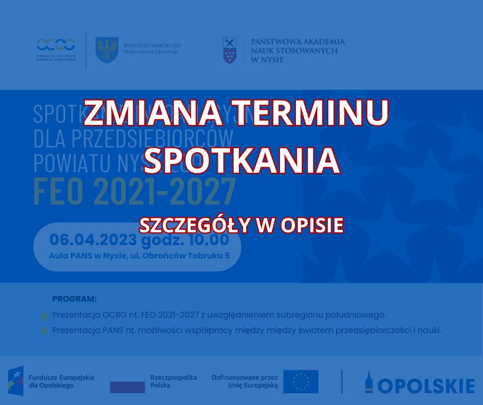 Spotkanie informacyjne dla przedsiębiorców powiatu nyskiego – zmiana terminu