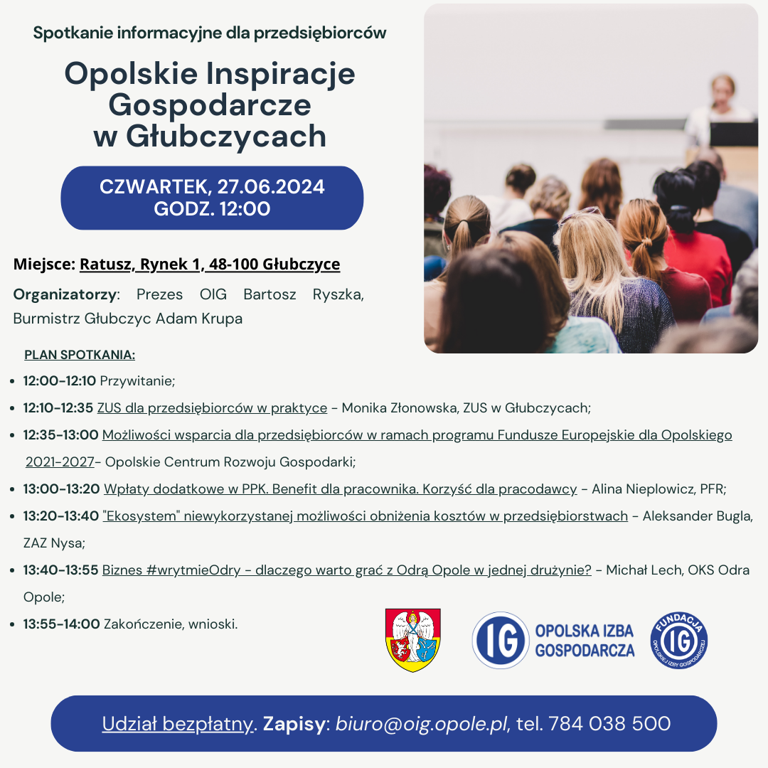 Spotkanie informacyjne dla przedsiębiorców w Głubczycach