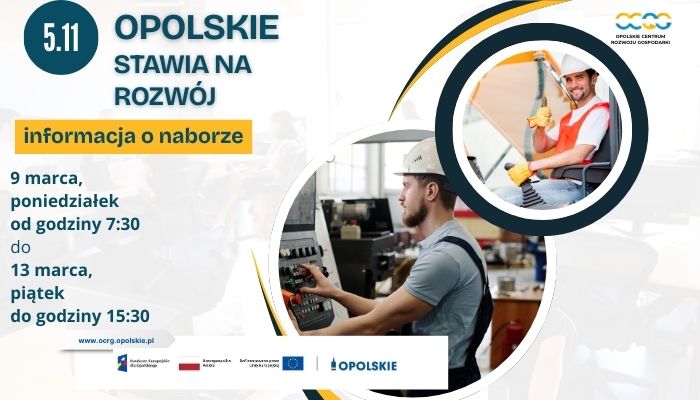 ogłoszenie o naborze do projektu 5.11 Opolskie stawia na rozwój