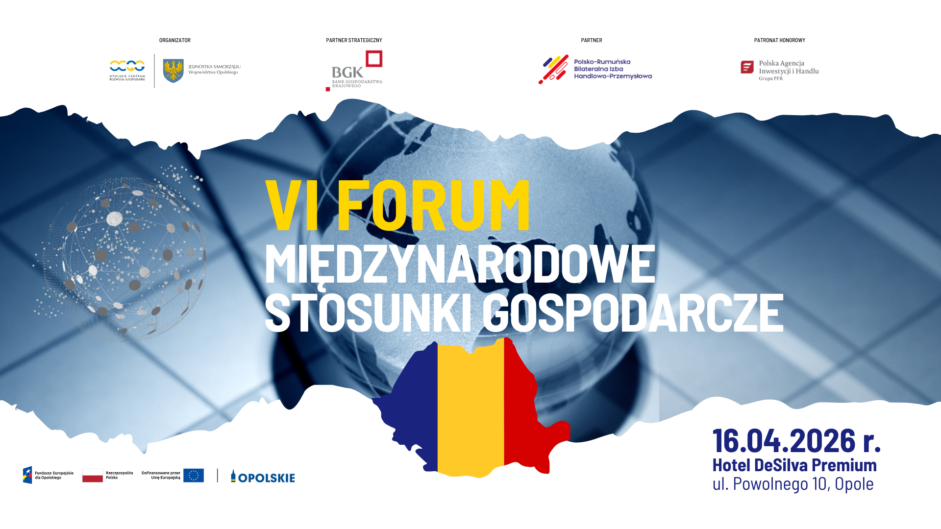 Baner konferencji pn. VI Forum Międzynarodowe Stosunki Gospodarcze
