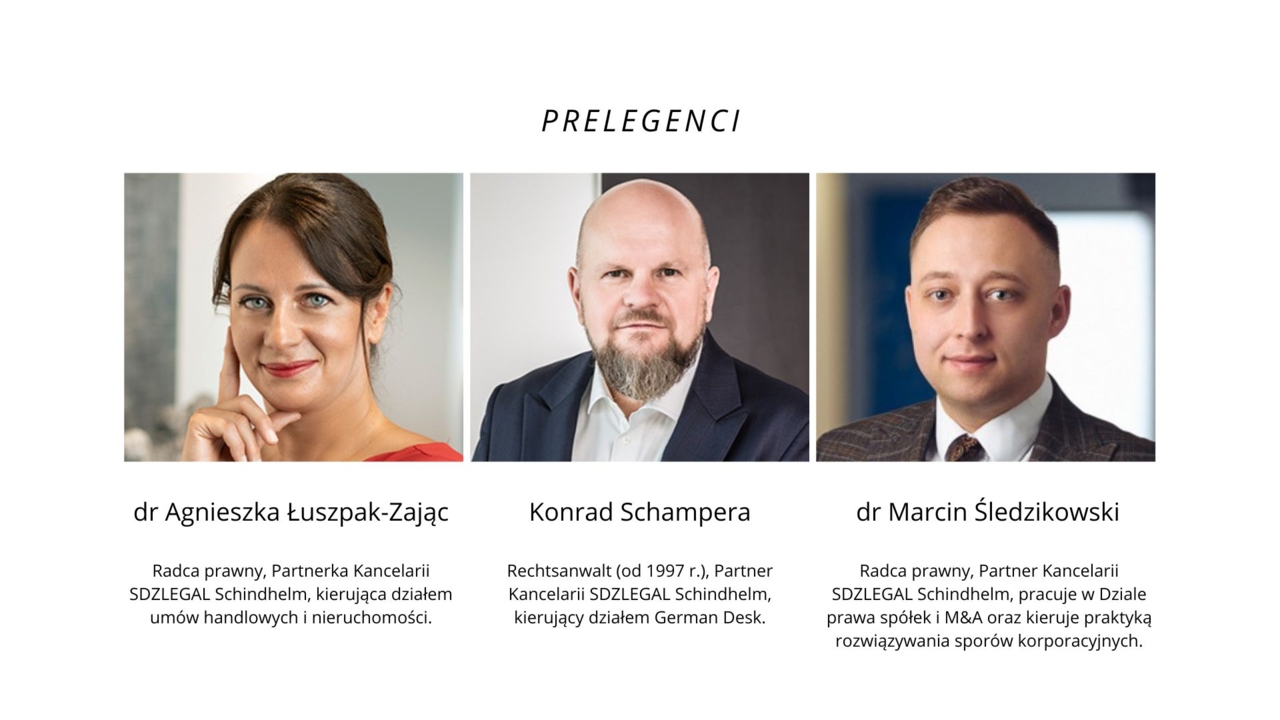 Polsko-Niemiecka Izba Przemysłowo-Handlowa, Biuro Regionalne we Wrocławiu, Partner merytoryczny Kancelaria Prawna Schampera, Dubis, Zając i Wspólnicy sp. j. SDZLEGAL Schindhelm wraz z Partnerami Opolskim Centrum Rozwoju Gospodarki oraz Izbą Gospodarczą Śląsk serdecznie zapraszają na śniadanie biznesowe