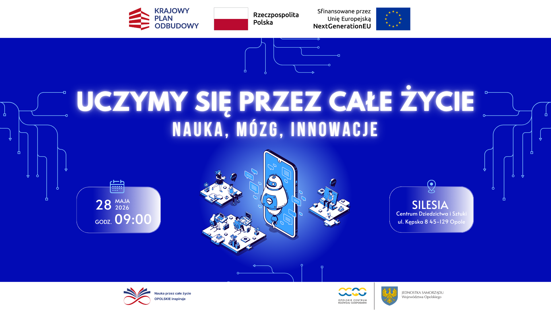 Baner Konferencji "Uczymy się przez całe życie - nauka, mózg, innowacje"