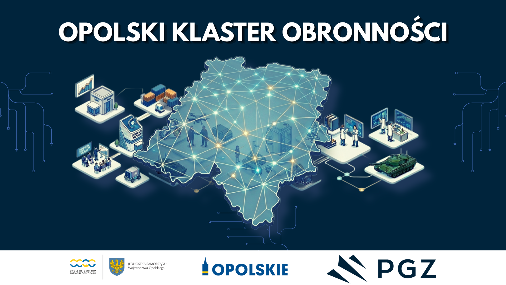 Baner Opolskiego Klastra Obronności OKO